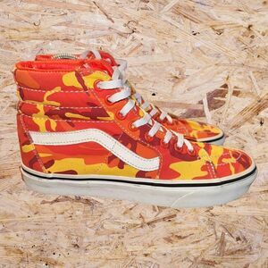 Vans Old Skool Hi Women’s Size 7 Shoe Orange Camouflage Skate Sneaker 721356